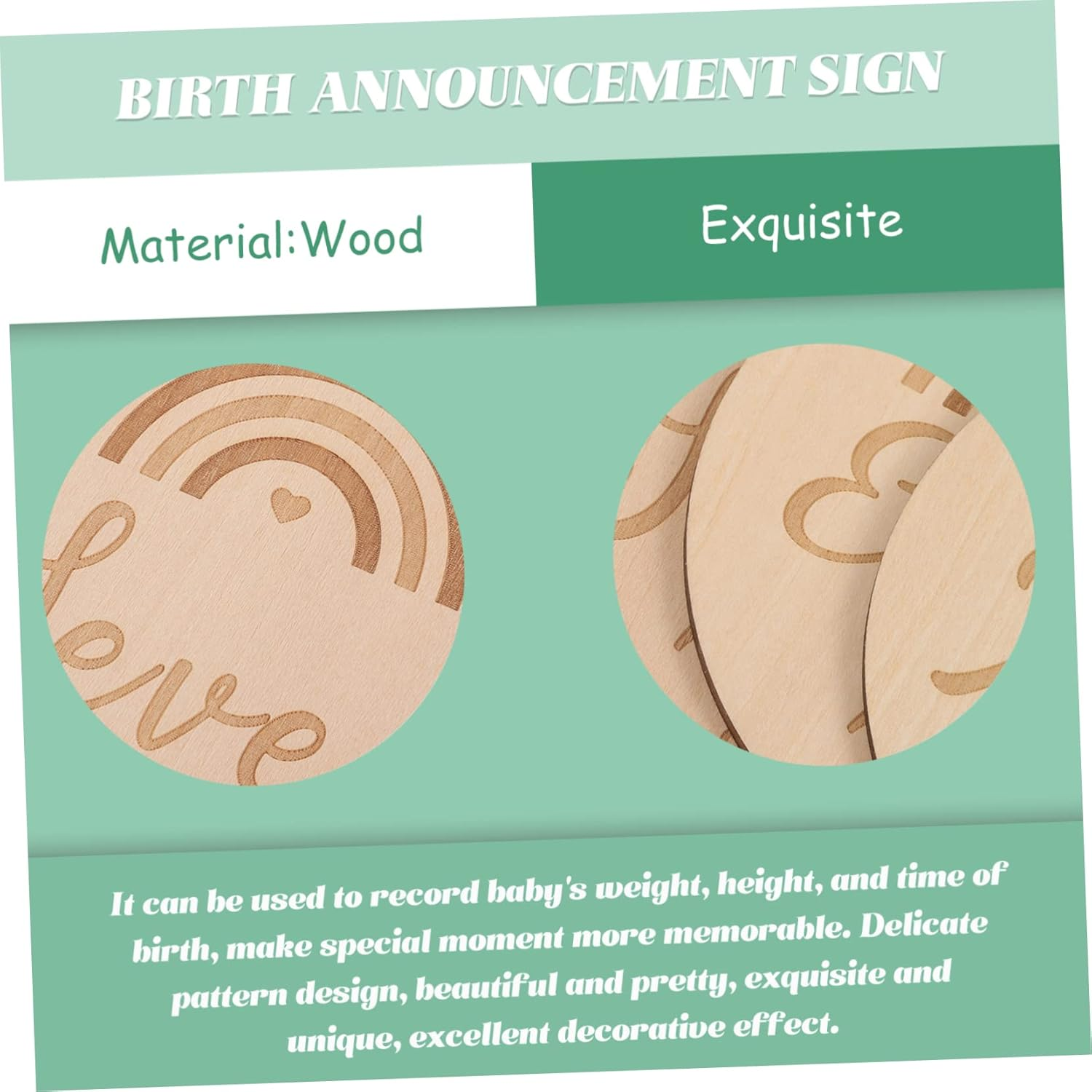 13Pcs Wooden Milestone Cards Photo Prop Newborn Name Sign Milestone Announcements