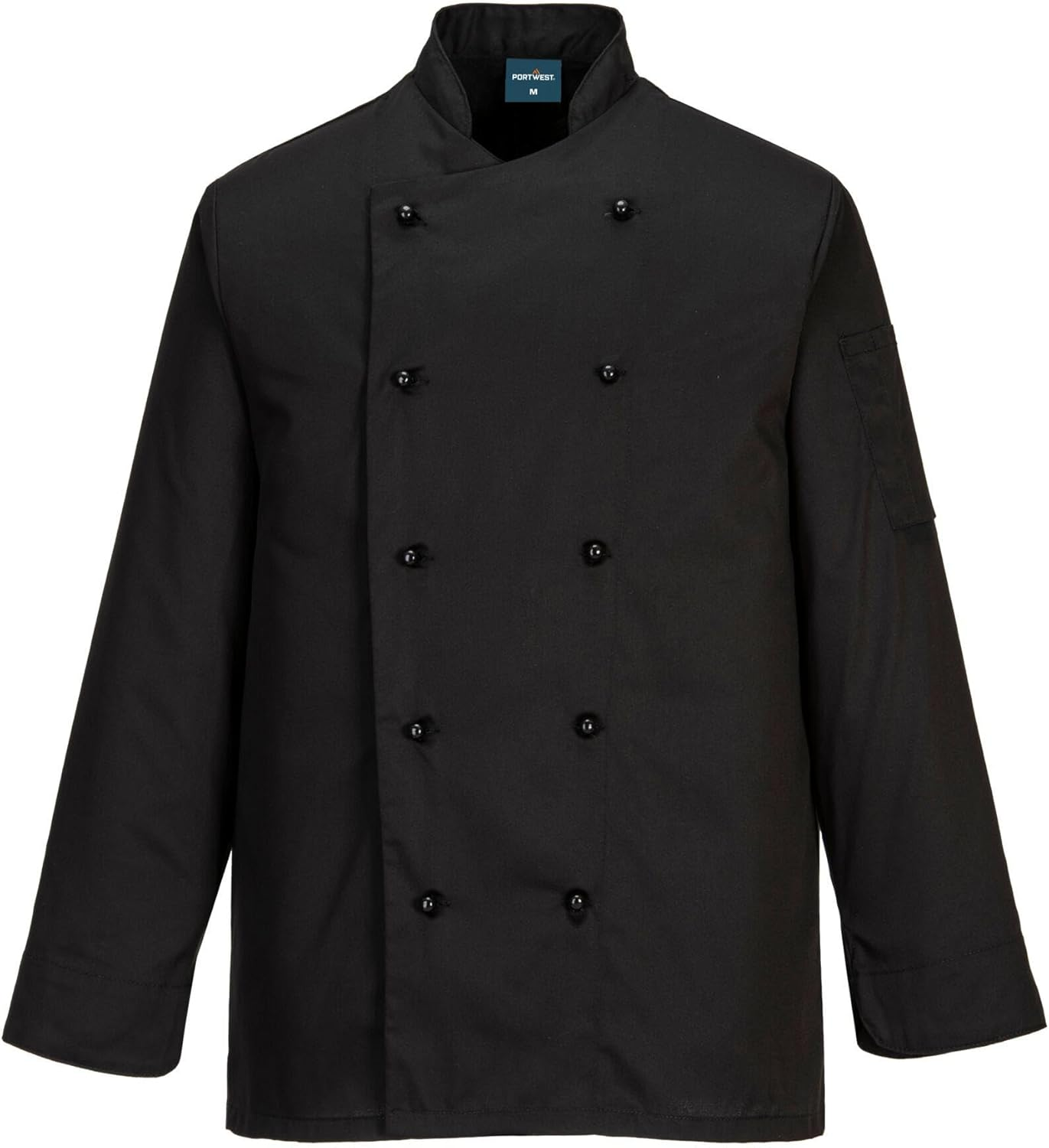 Portwest C834 Unisex Somerset Durable Proffesional Chef Jacket Long Sleeve White, Large