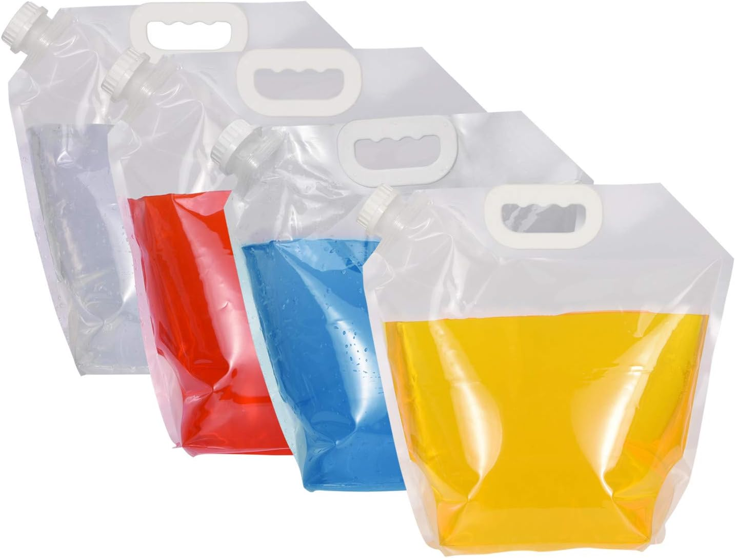 Collapsible Water Tank Container 4 Pack 5L BPA Free Plastic Water Carrier Portable Water Tank Lightweight Space-Saving Outdoor Folding Water Bag for Sport Hiking Camping Riding Mountaineer-Clear image number 4