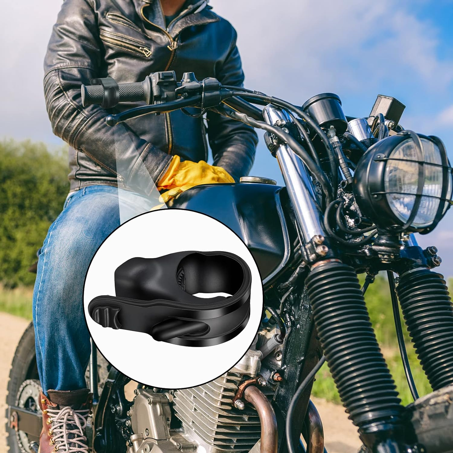 Frienda 4Pcs ABS Motorcycle Throttle Holder Cruise Assist Control Grip Handlebar Black Plastic Universal Compatible with Motorcycle Scooter Electric Bike Motorbike Throttle Grip image number 4