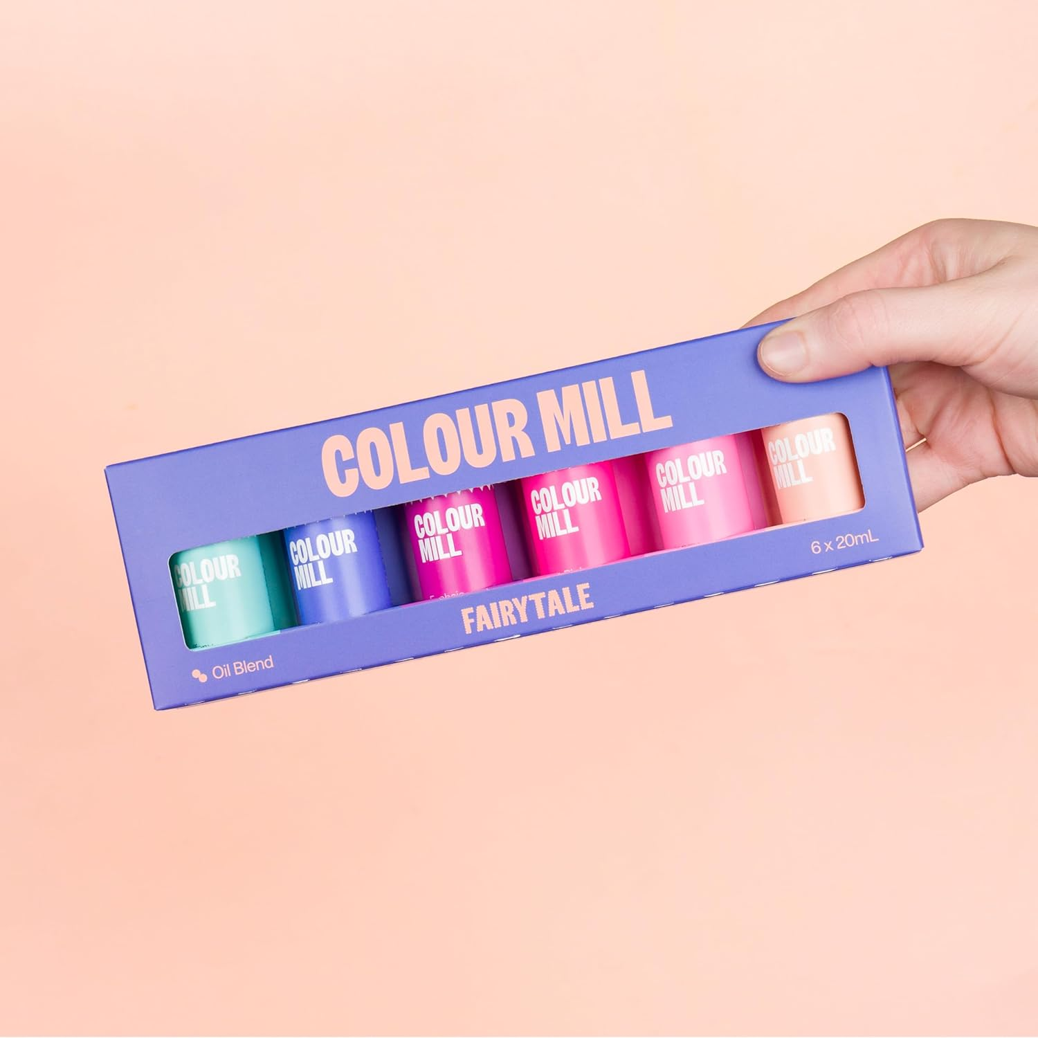 Colour Mill Fairytale Pack Oil Blend Oil-Based Food Colouring, 6 Colours X 20Ml Each: Candy, Hot Pink, Fuchsia, Peach, Tiffany, Violet, 120Ml Total, 4.08 Fl Oz image number 2