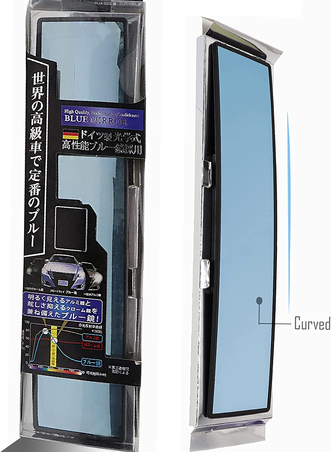 XUKEY Panoramic Rearview Mirror,Universal Car Truck Interior Rear View Mirror anti GLARE Rearview 300Mm Wide-Angle Surface Blue Mirror Auto Accessorie image number 4