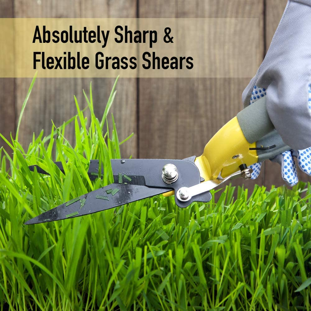 Jardineer Garden Grass Shears, Grass Clippers with Sharp Blade, Smooth Cut Grass Shears with Non-Slip Grip. Garden Shears Good for Trimming Various Grasses image number 4