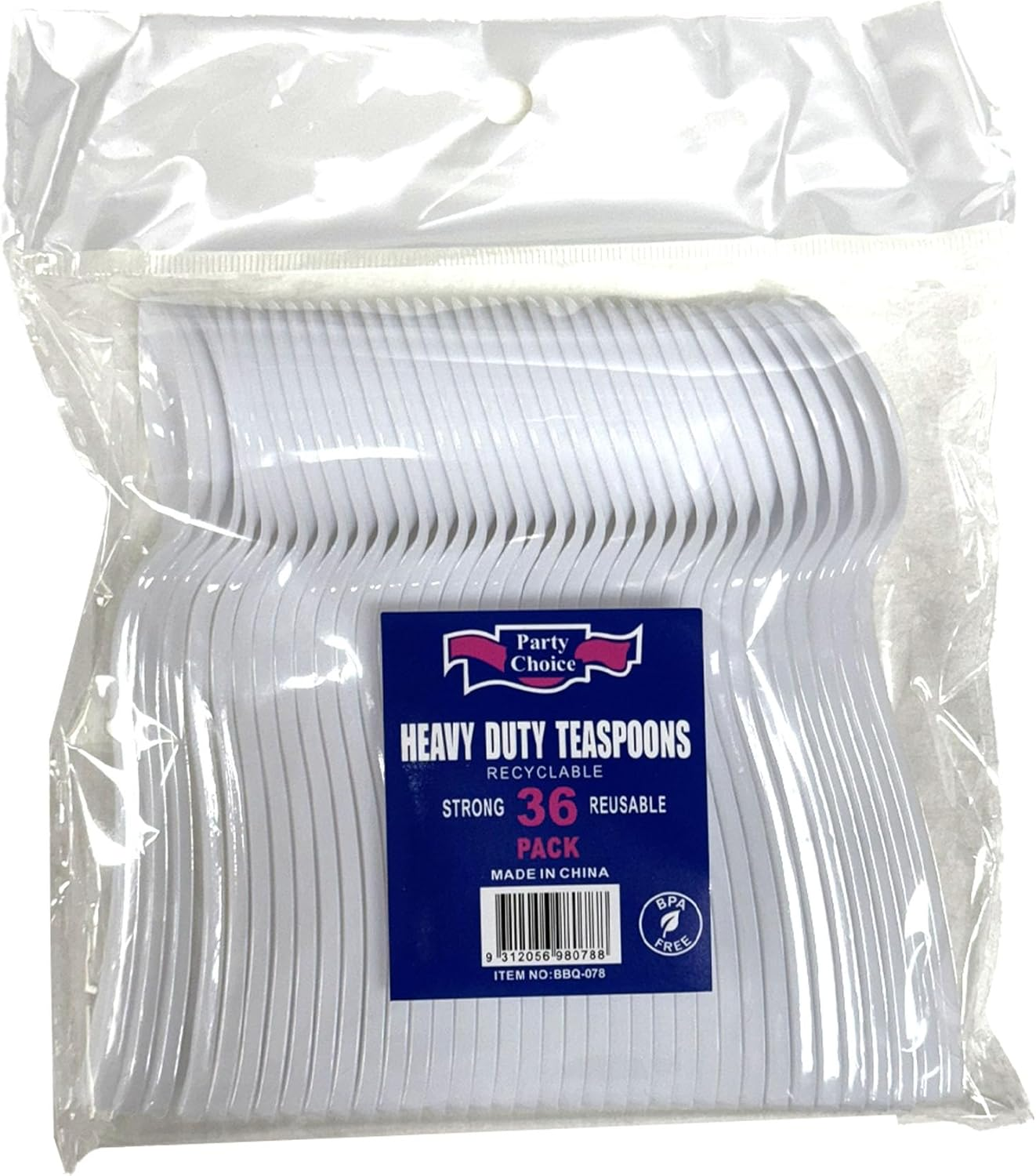 Heavy Duty Reusable Plastic Teaspoons White Cutlery Party Cater Bulk Catering AU (36)