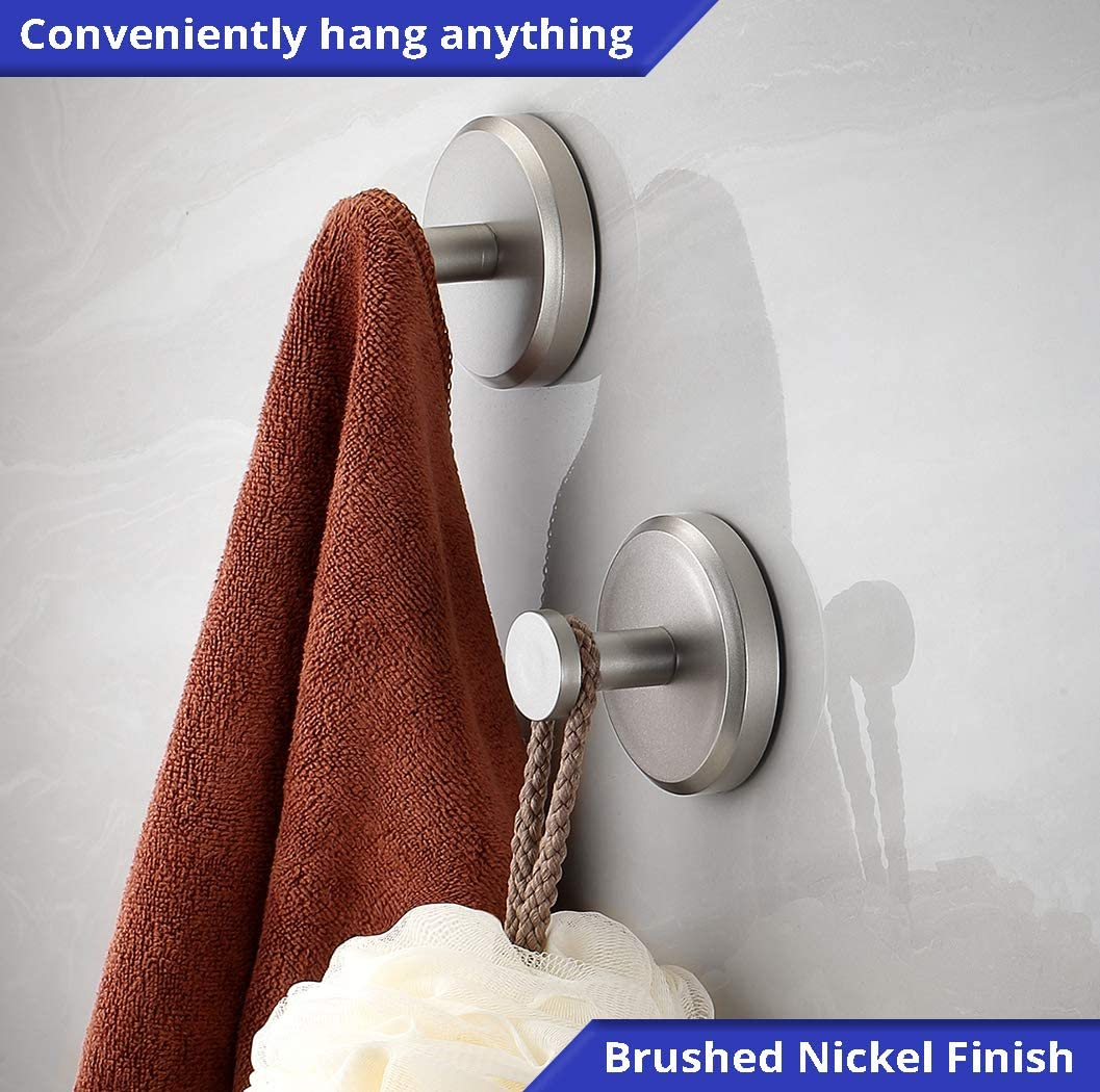 HOME so Robe Hooks Brushed Nickel 2Pk image number 3