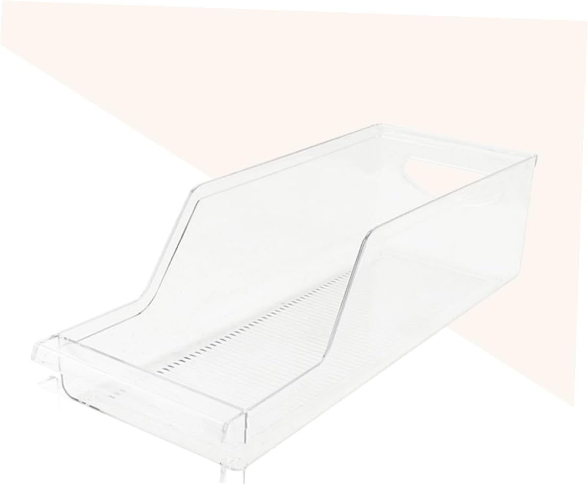 ULTECHNOVO Clear Stackable Refrigerator Beverage Can Dispenser Rack Food Grade PP Fridge Holder for Kitchen Pantry Storage Organiser Space-Saving Drink Storage Box for Eggs and Vegetables image number 1