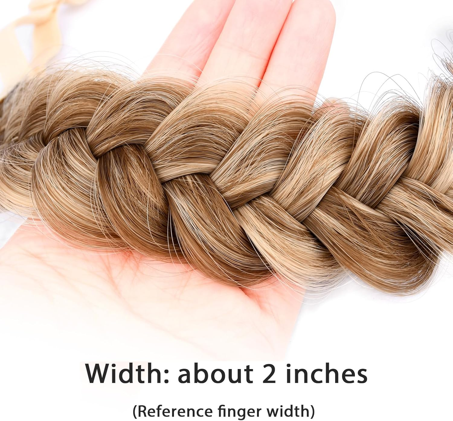 Gledola Messy Synthetic Hair Braided Headband Classic Chunky Wide Braided Headband (Highlighted)