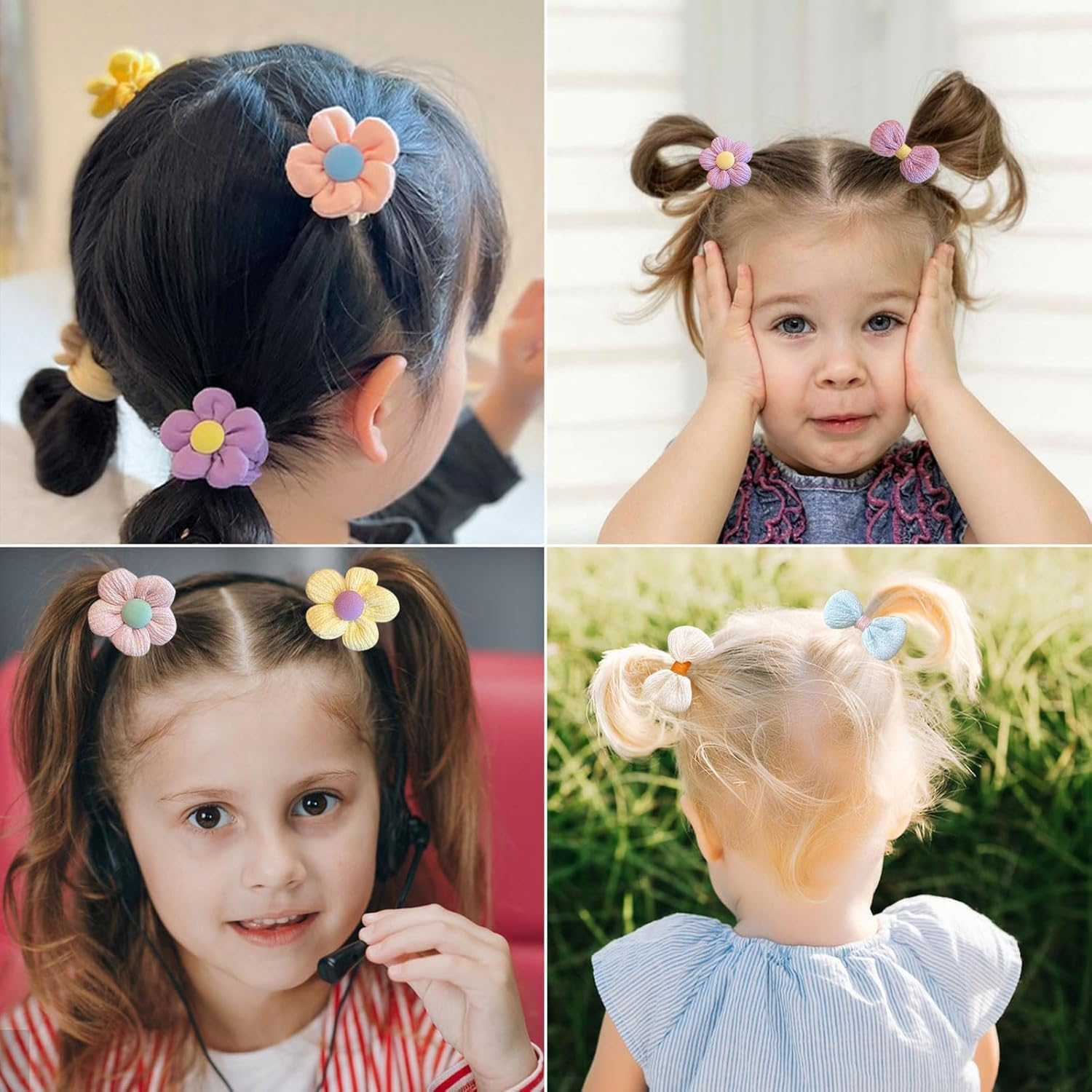 YJSPARKK 112 Pack Hair Ties,Kids Toddlers Girls Elastics Hair Bands No Damage Multicolor Colorful Small Seamless Ponytail Holders for Thick Thin Hair