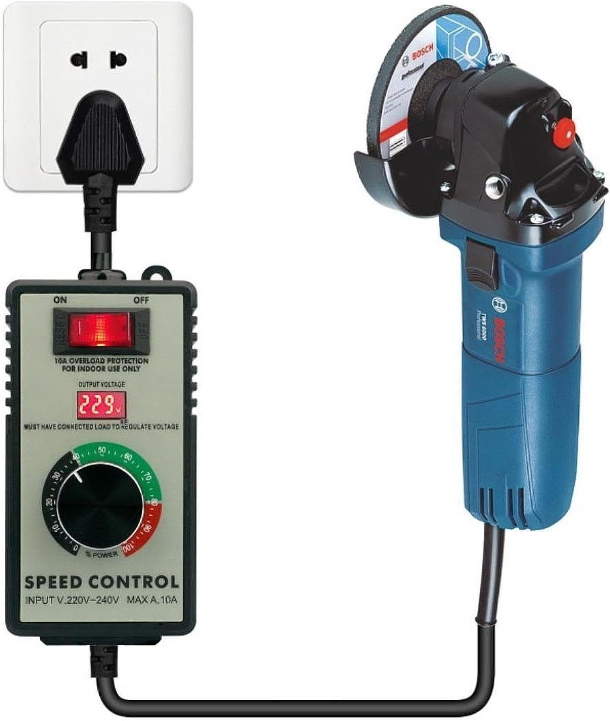 Qianly Motor Speed Controller Speed Regulator 220V-240V Professional Power Tool Speed Control LED Display Fan Speed Adjustment image number 2