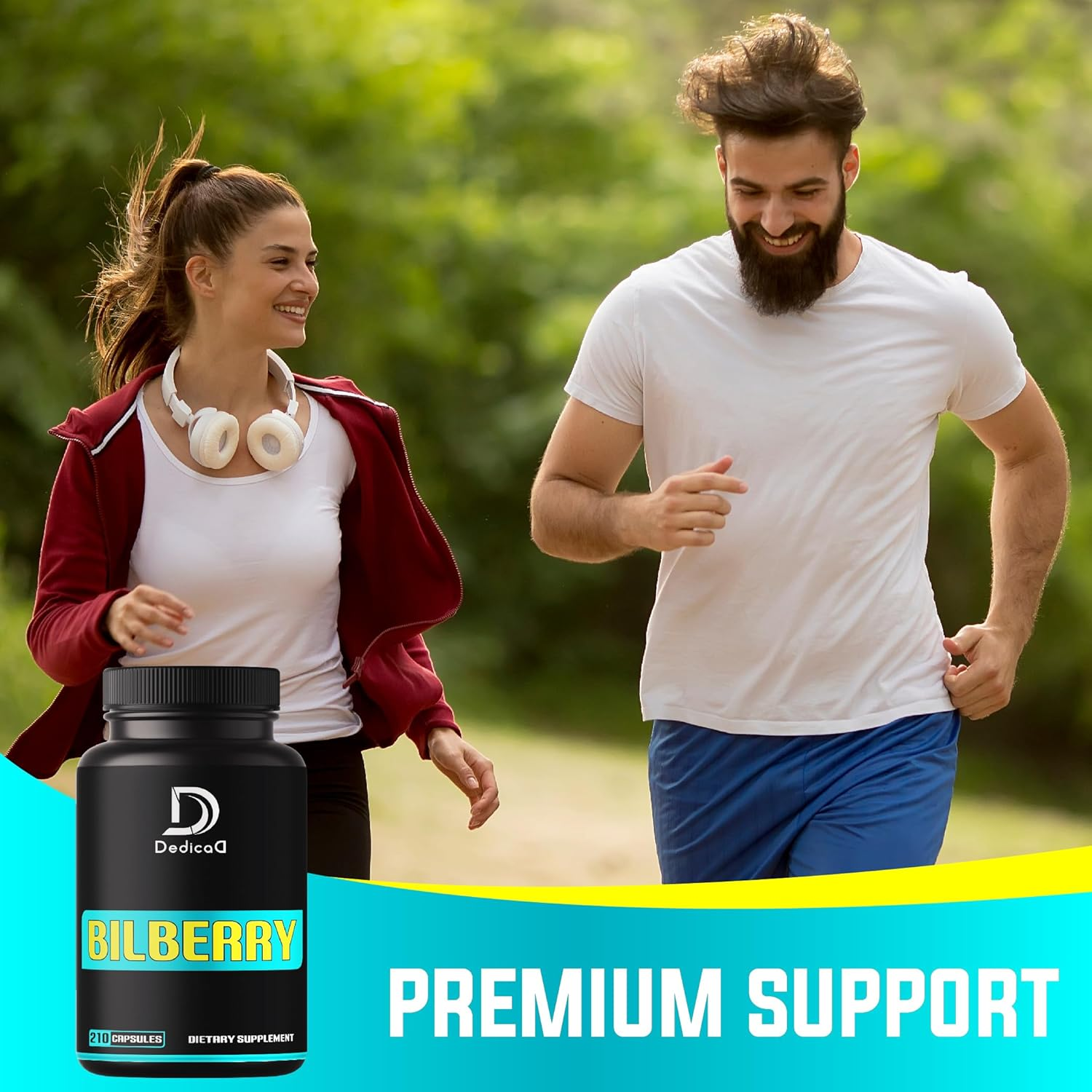 DEDICAD 3600Mg Bilberry Supplement for Eyes - 210 Capsules - Extra Strength for Support Vision, Cognitive, Body Management & Heart Health image number 3