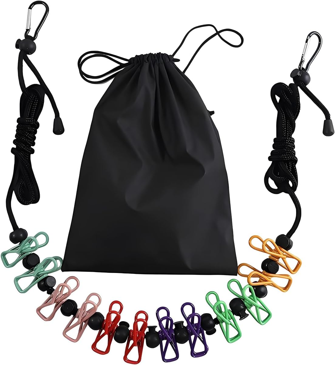 Portable Clothesline for Travel &ndash; Windproof, Non-Slip, 12 Clips | Indoor/Outdoor Drying 4M Line for Camping, RV, Balcony, Hotel,Cruise Ship image number 5