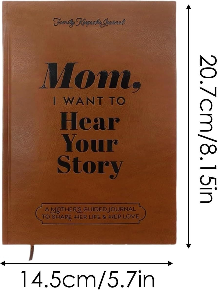 I Want to Hear Your Story, Family Keepsake Guided Journal, Brown Leather Look,Hear Your Story Notebooks, Gift with Ribbon Bookmark (Mother'S Notebook)