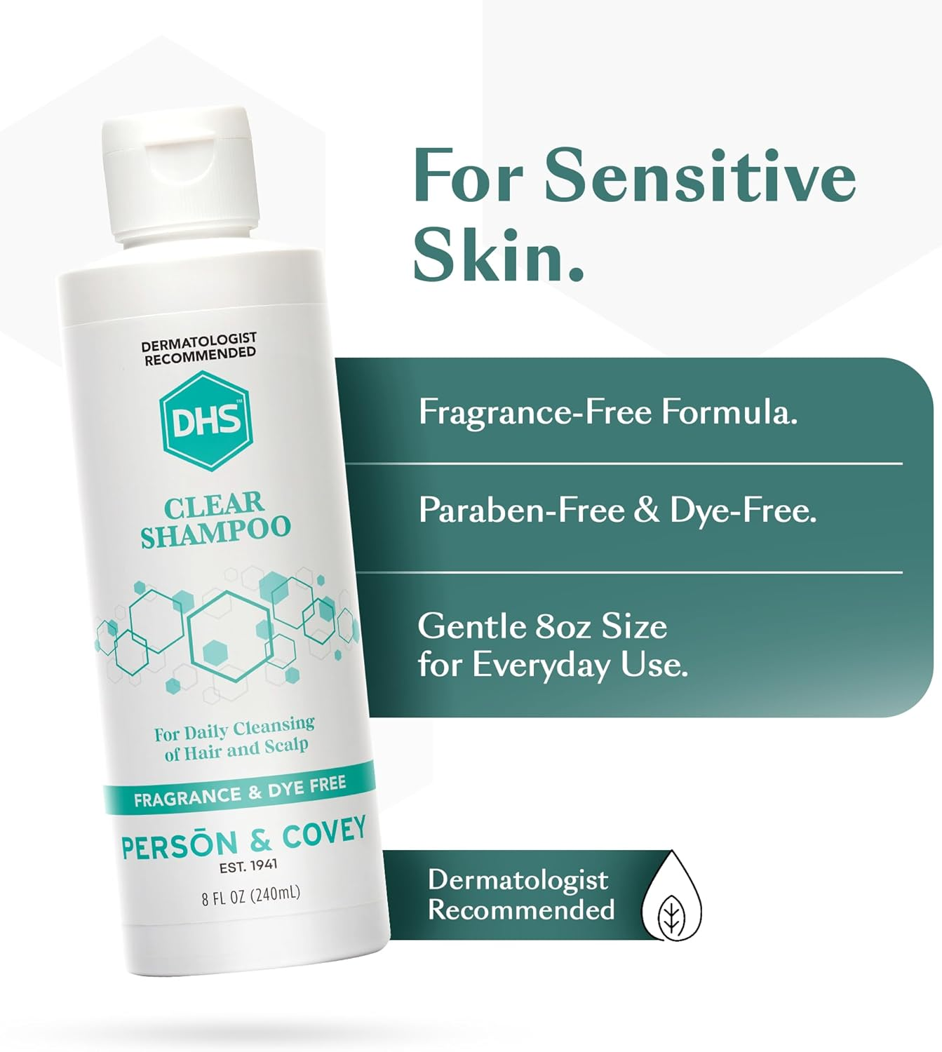 DHS Clear Shampoo Fragrance Free 8 Oz image number 4