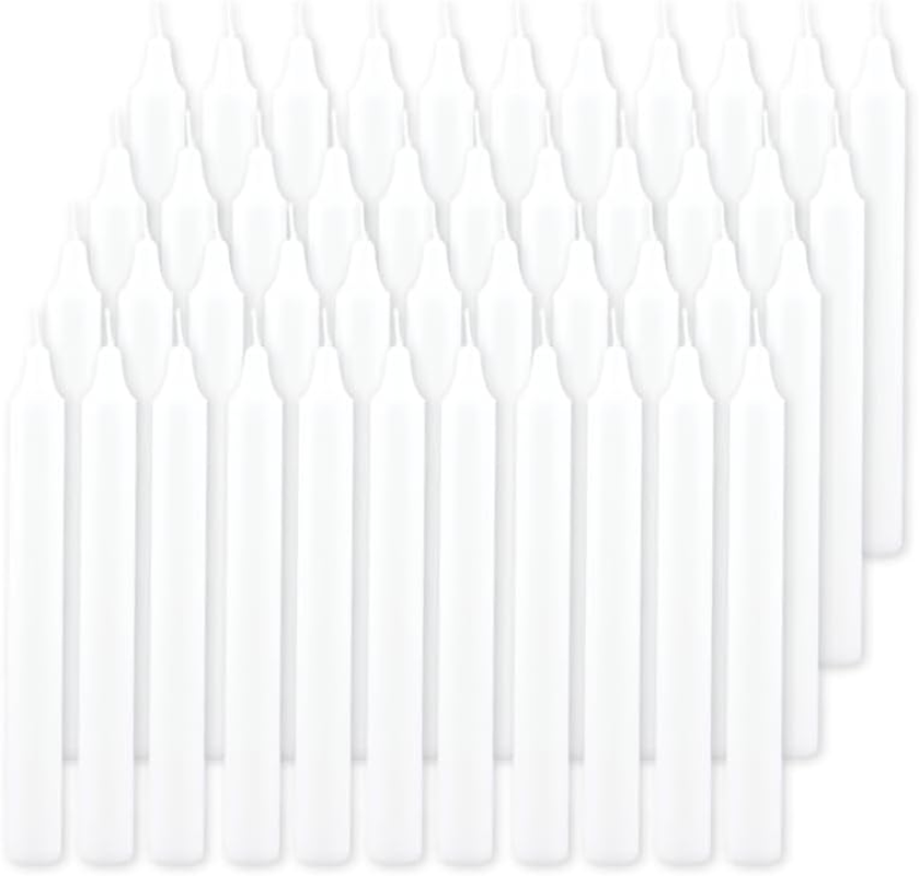 [24PCE] Home Master Unscented White Candles, Clean Burning, Smokeless and Long Lasting Candles for Home Decor, Weddings, and Religious Ceremonies - 20Cm
