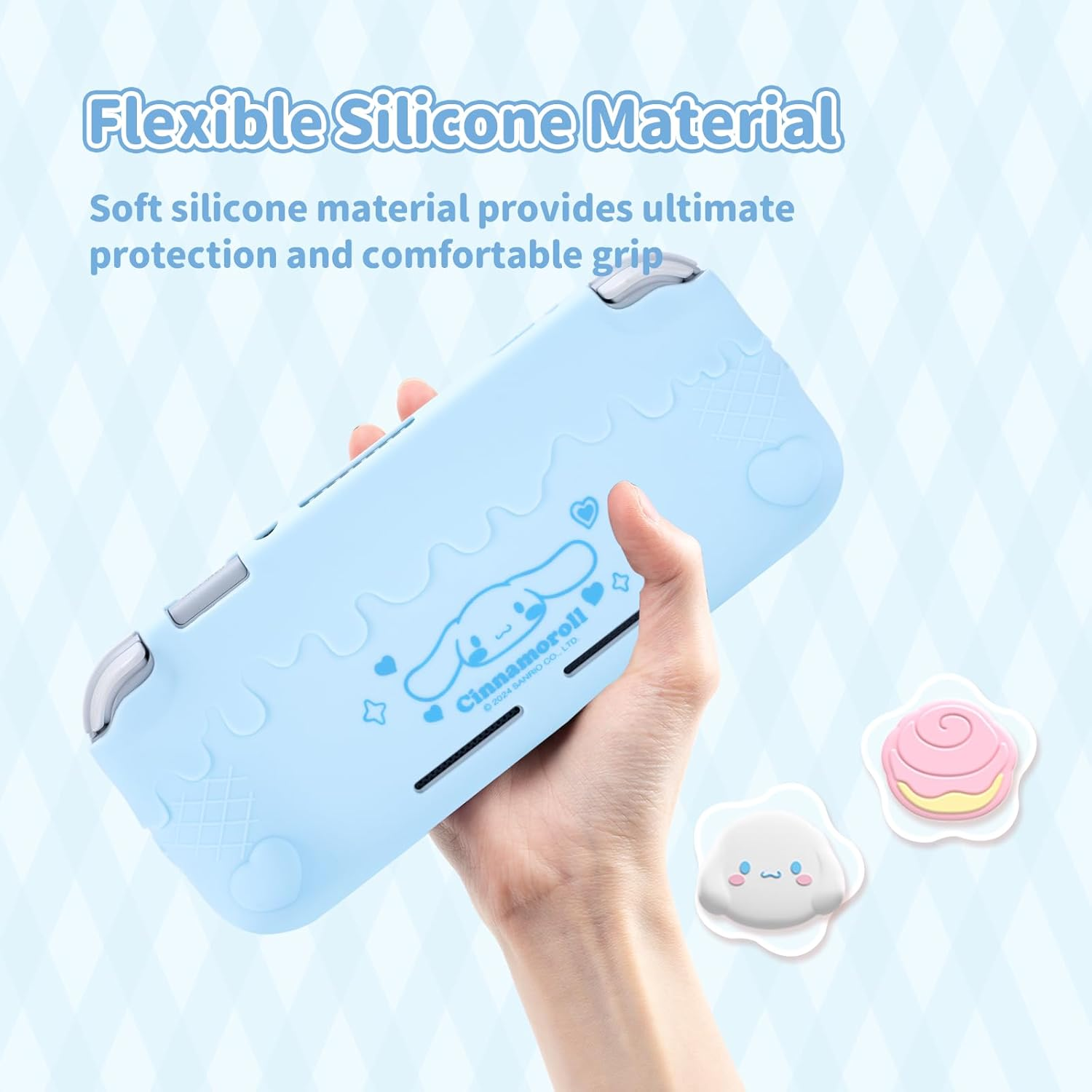 Kuitmor Switch Lite Case,Soft Silicone Protective Case,Anti-Scratch Protective Cover Compatible with Switch Lite 2019 with 2 Thumb Grip Caps - DEG image number 1