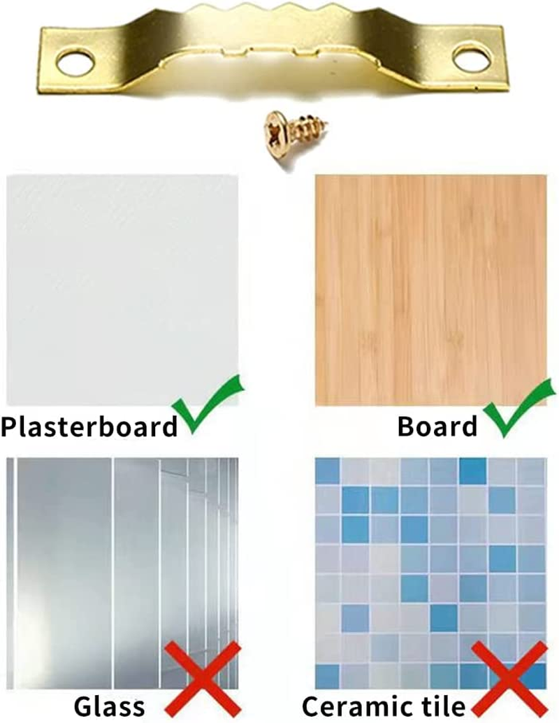 100 Pcs Sawtooth Picture Hangers,Picture Frames Hangers with Screws Picture Hang for Hanging Clock,Gold image number 2