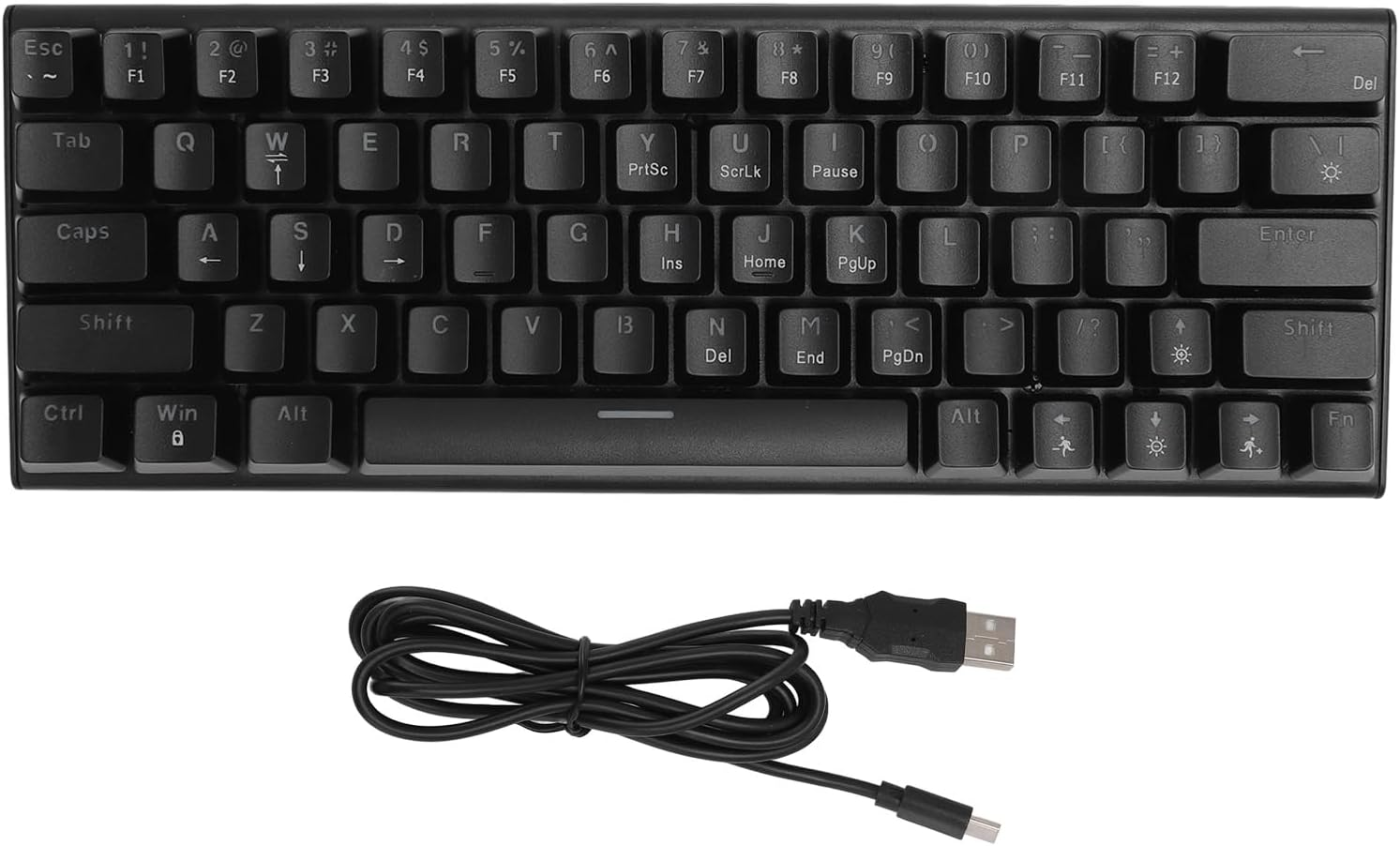 Compact 63-Key Mechanical Gaming Keyboard with RGB Backlit Blue Switches Wired USB for PC Laptop Desktop Computers image number 5