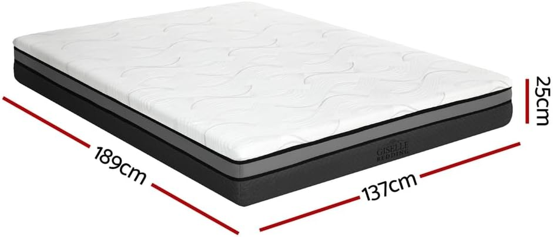 Giselle Bedding 25Cm Thick Double Memory Foam Mattress Topper, Foldable Bed Mattresses Toppers Protector Cool Gel Cover Non Spring Sleeping Mat Home Bedroom, Removable Washable White