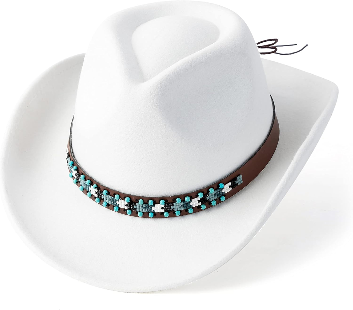 Gossifan Western Cowboy & Cowgirl Hat Felt Wide Brim Women Men Fedora