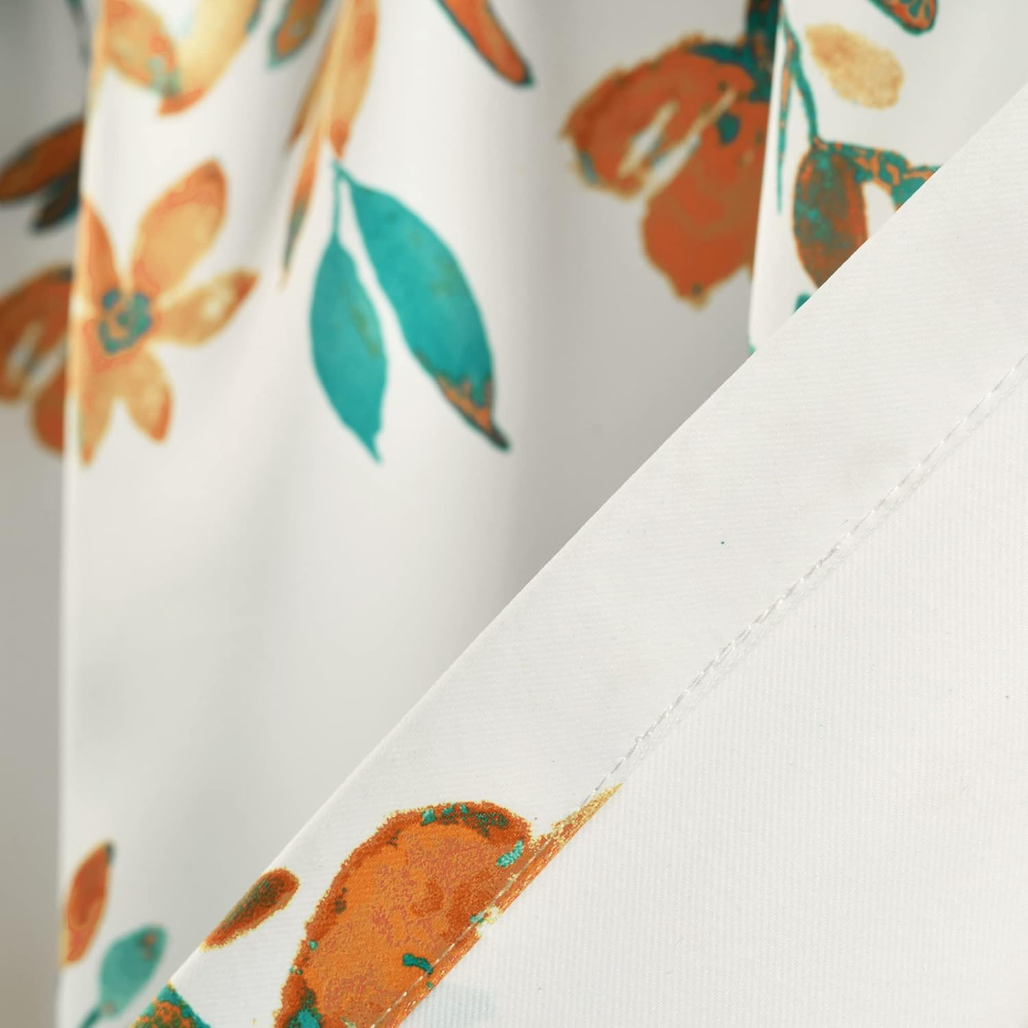 Lush Decor Tanisha Room Darkening Window Curtain Valance, 18" L X 52" W, Tangerine & Turquoise