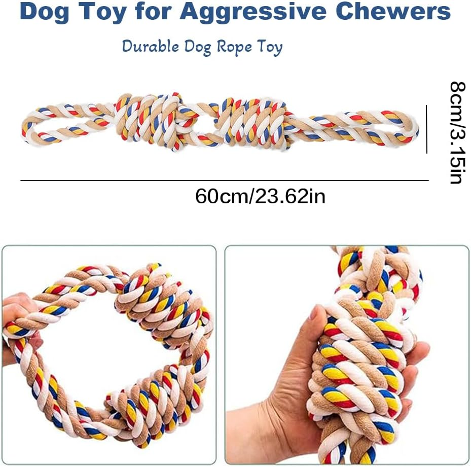 Dog Toys,Aggressive Chew Rope Toys for Medium Large Dogs, Tooth Cleaning Chew Toys,Tug of War Dog Toys image number 2