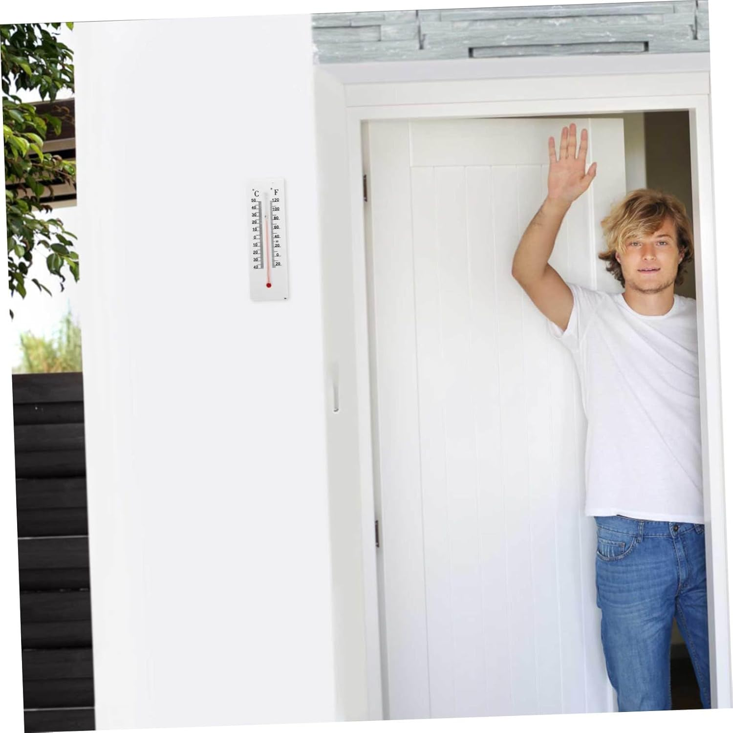 ULTECHNOVO 2Pcs Weatherproof Thermometer Key Cabinet Outdoor Key Hider Box for Office Decor Compact Portable Storage image number 6