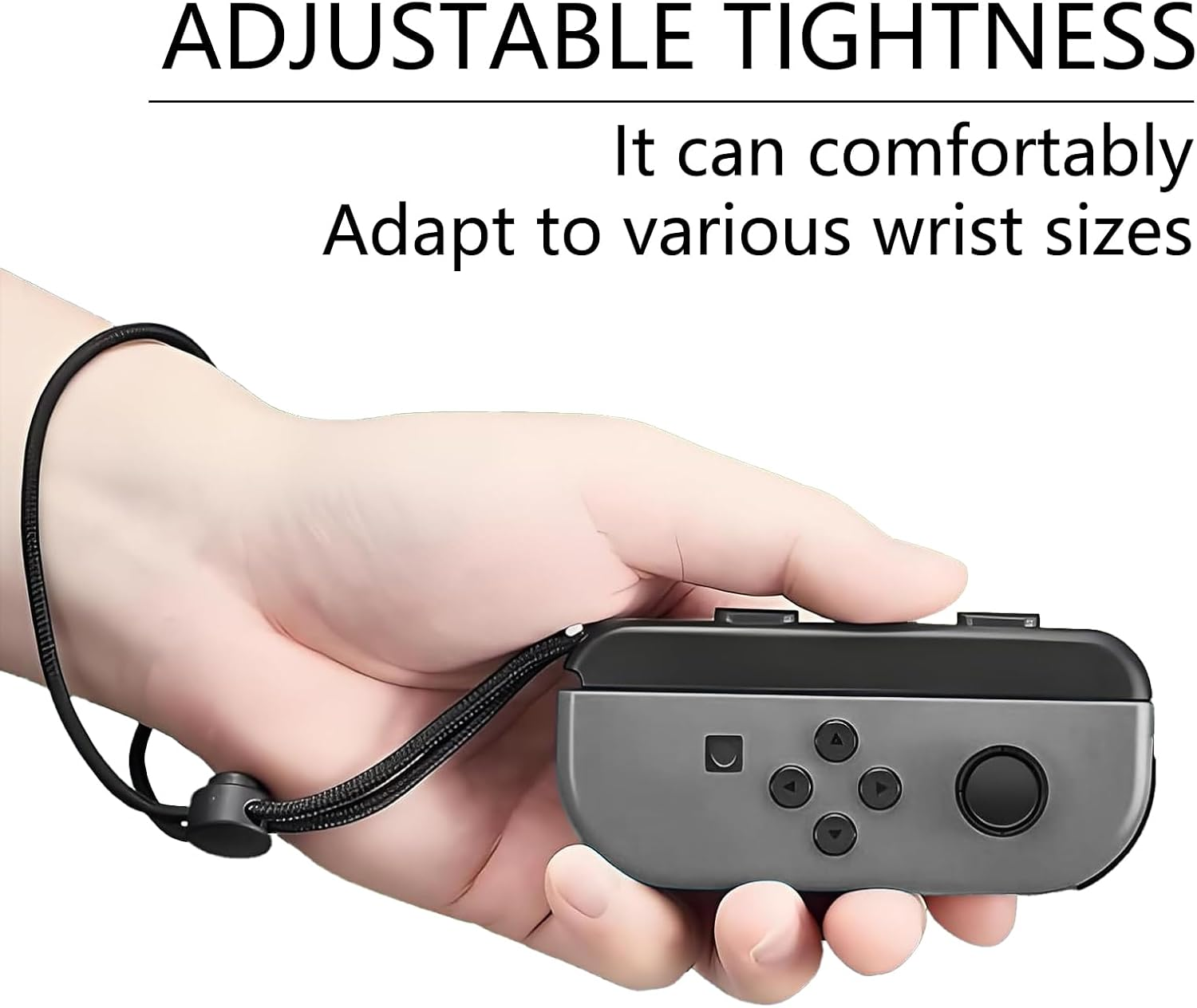JANGJANG Metal Slide Joycon Wrist Strap for Nintendo Switch Controller, 2-Pack Adjustable Lanyards, Replacement Accessories for Joypad in Black, Secure Locking Mechanism with Easy Installation