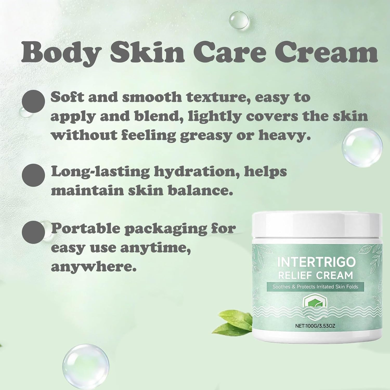 Skin Fold Barrier Cream for Moisture & Friction Protection, Fast-Drying Non-Greasy Formulation Supports Comfort in Friction-Prone Areas, Suitable for All Seasons (1 Pcs) - 3 Pcs image number 2