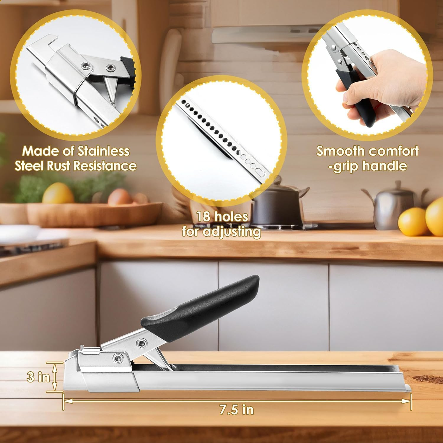 Ar-Thritis Jar Opener Bottle Openers,2Pcs Stainless Steel Jar Opener Gripper Jar Lid Opener,Stainless Steel Can Opener Jar Lid Gripper,Metal Adjustable Jar Opener Canning Jar Opener Can Opener,Black - Red, 2Pcs image number 2