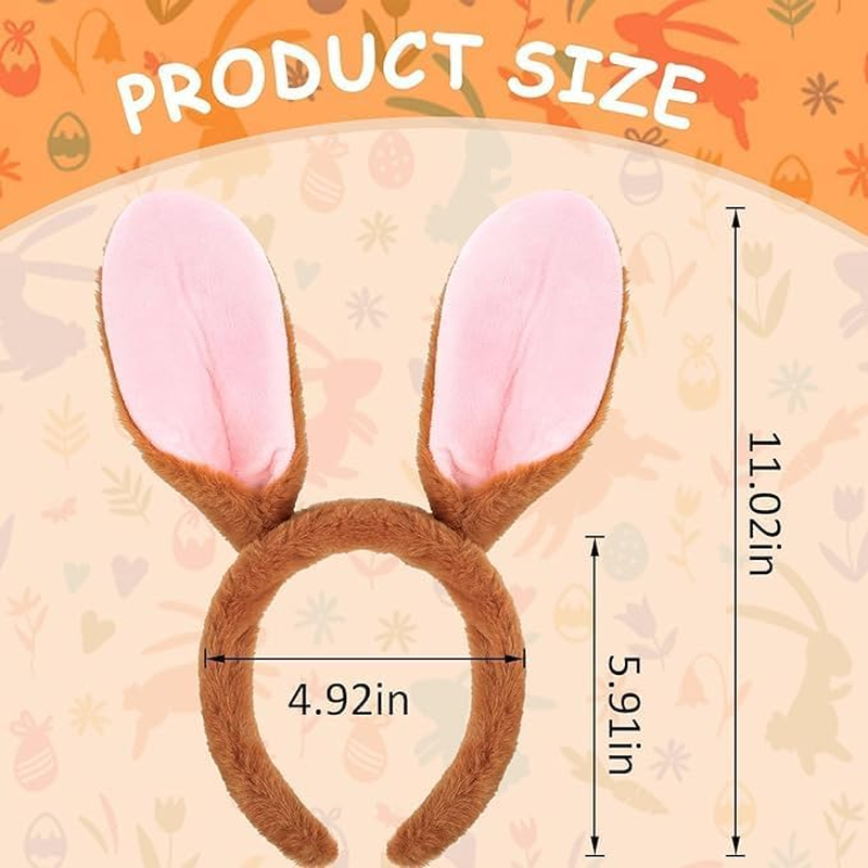 Bunny Ears Headbands, Furry Rabbit Ear Costume Accessories Cosplay Headwear Costume Hair Accessories for Easter & Halloween Birthday Party image number 4