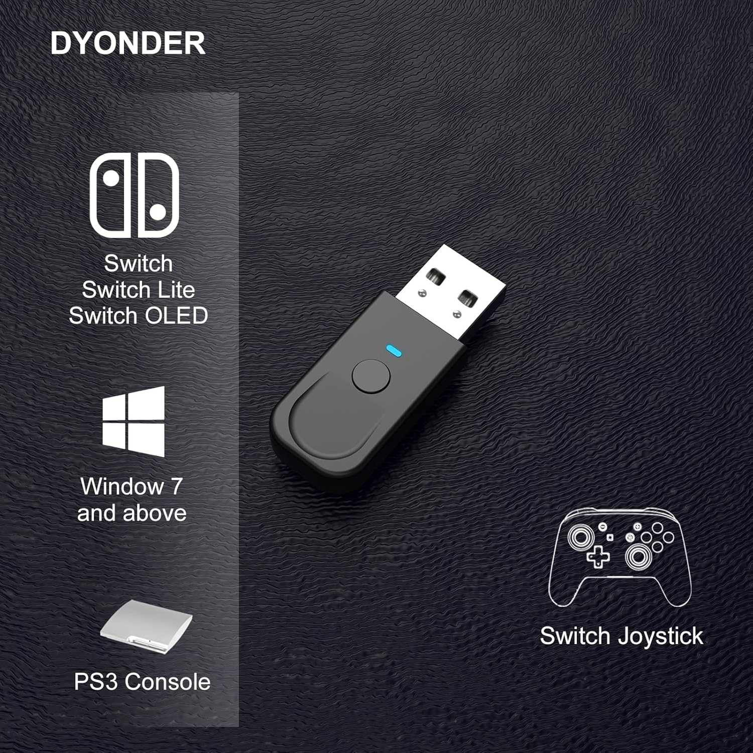 Wireless USB Controller Adapter for Switch Pro Controller/Joypad, Wireless Controller Recevier Compatible with Windows Pc/Switch/Switch Lite/Switch OLED, Support 2 Play on Switch/Pc