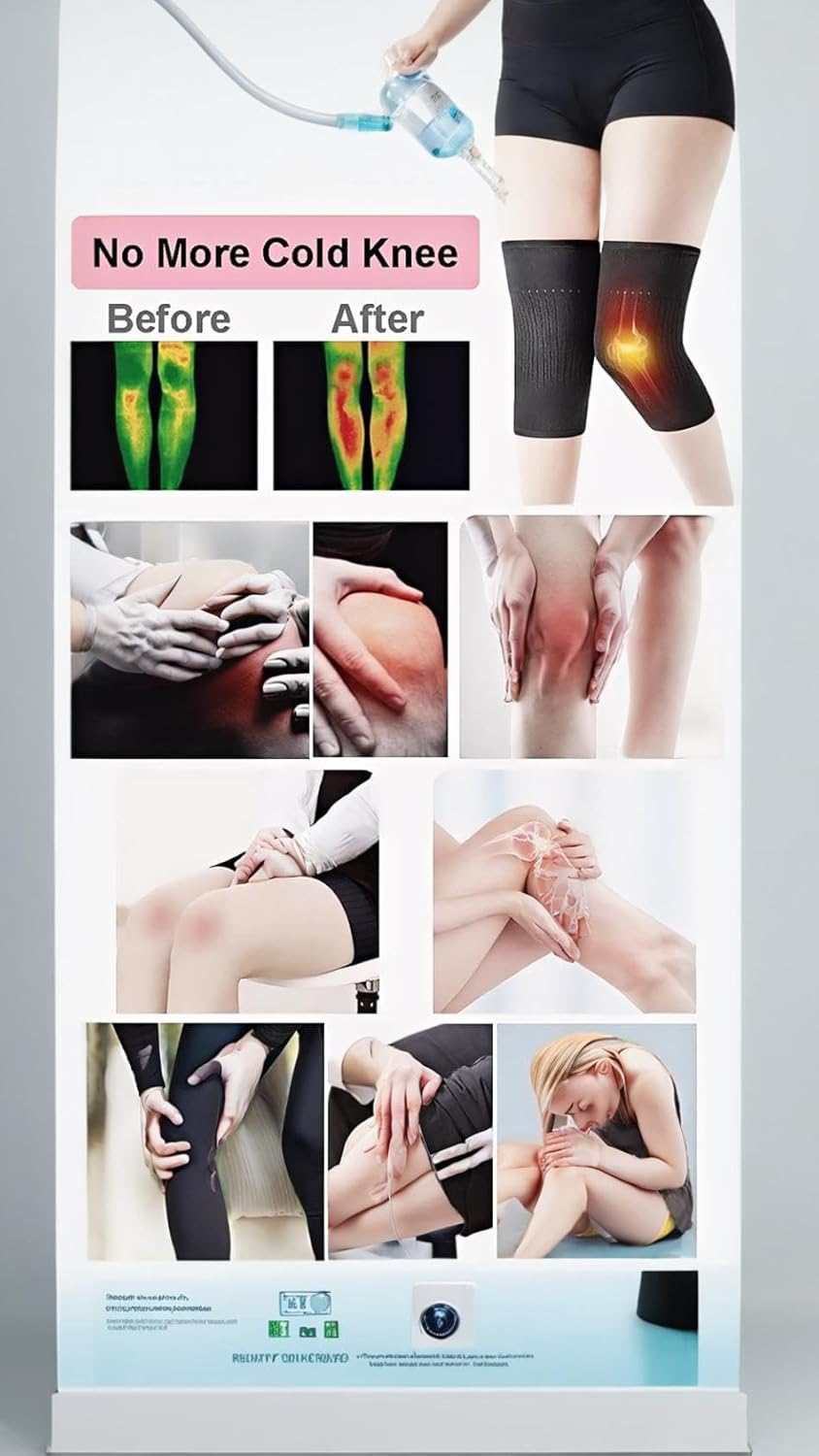 Honwor Cashmere Knee Warmer Sleeve for Arthritis Pain Relief & Warmth - Cozy, Stretchy, One-Size-Fits-All Night Support for Elders - Grey image number 4