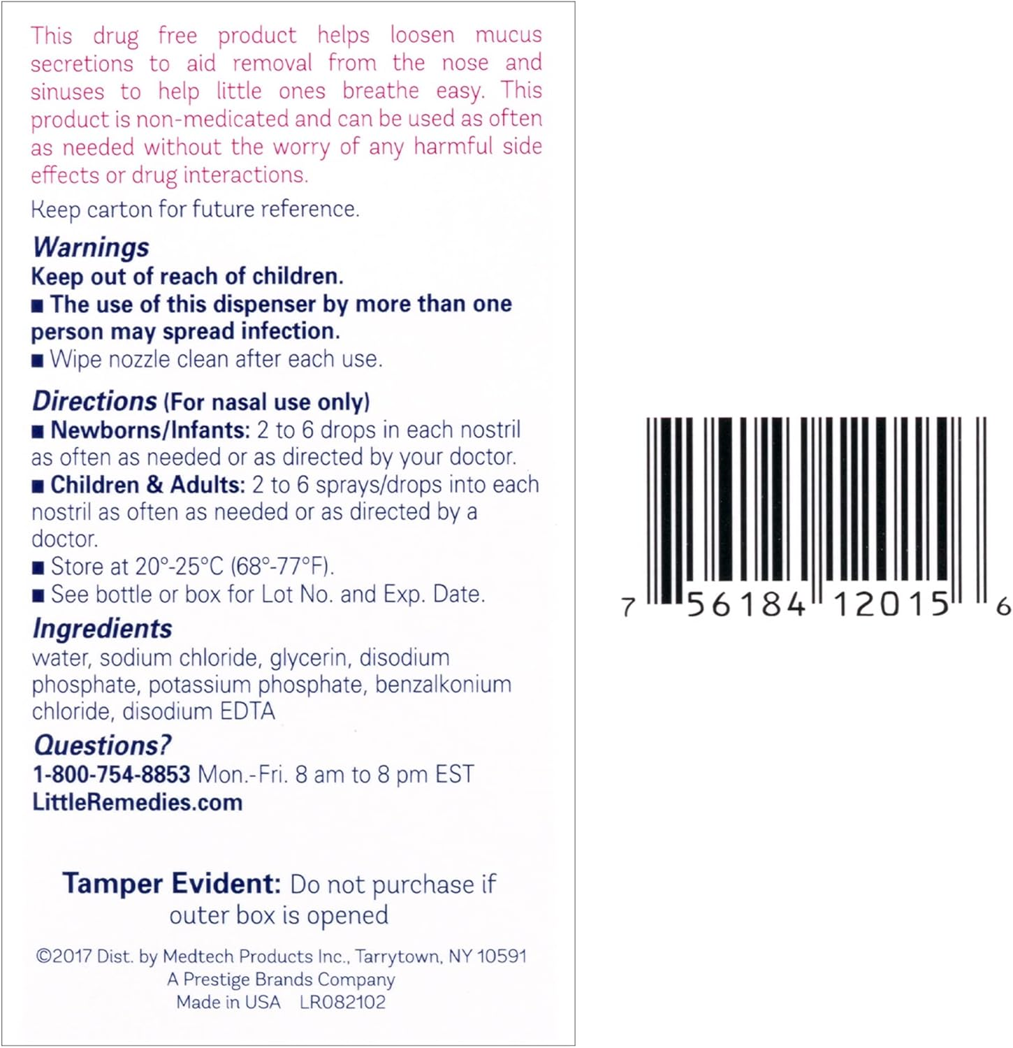 Little Remedies Noses Saline Spray Drops, 1 Fluid Ounce image number 6