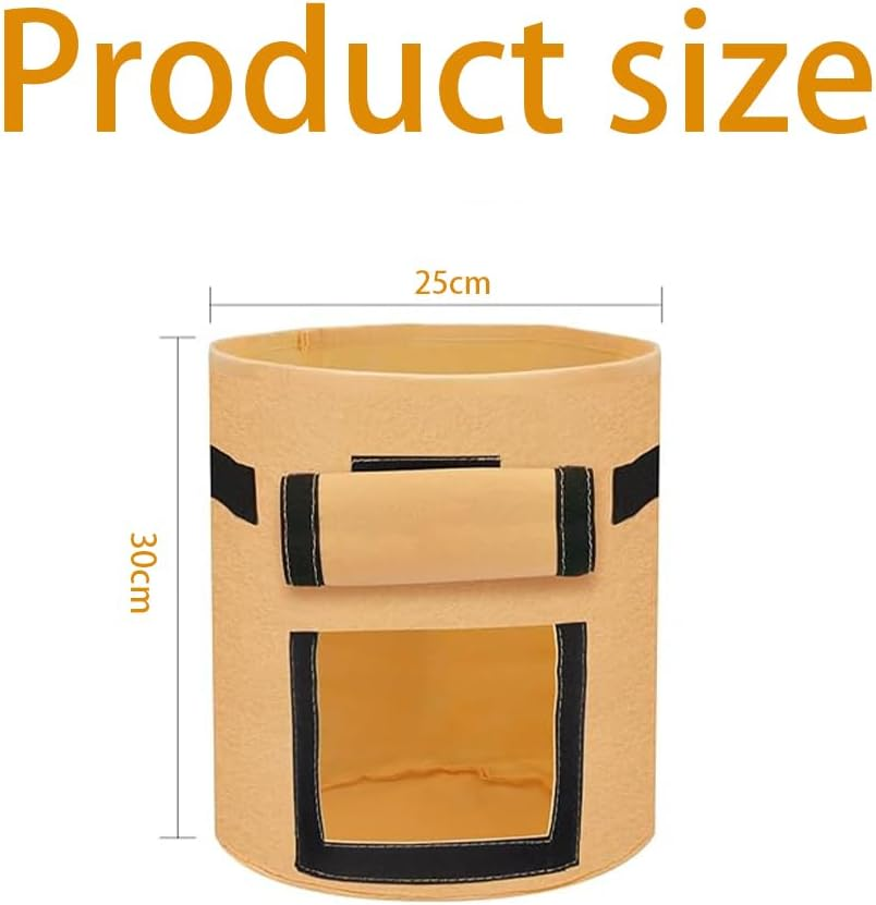 2-Pack 5 Gallon Potato Grow Bags with Harvest Window,Garden Planting Bag with Reinforced Handle,Thickened Nonwoven Duarable Fabric Pots for Tomato,Potato Vegetable and Fruits(Yellow and Green) image number 6