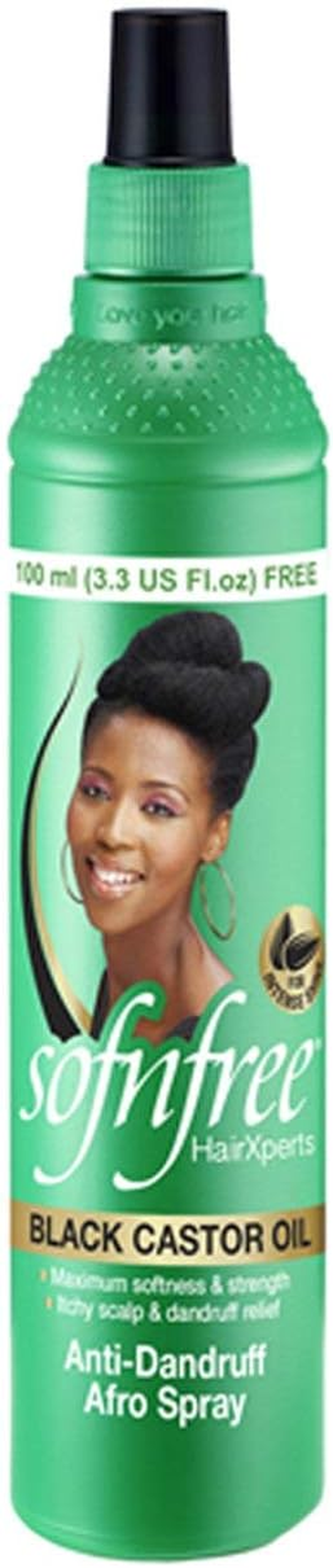 Sofn'Free anti Dandruff Afro Spray Black Castor Oil 350Ml