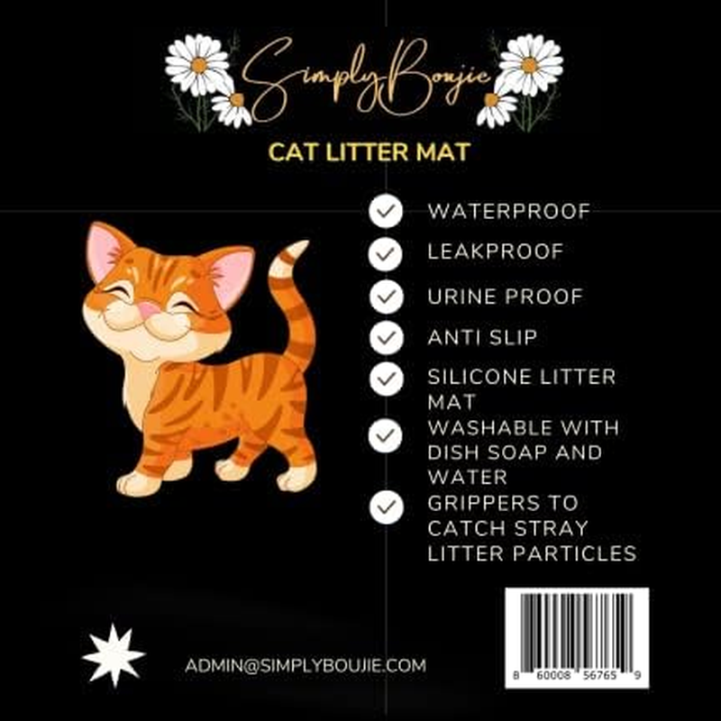 Large Premium Grade Silicone Cat Litter Mat, Floor Protective Mat, Waterproof, Urine Proof Silicone Pet Mat with Silicone Bristles to Help Clean Pets Paws image number 5