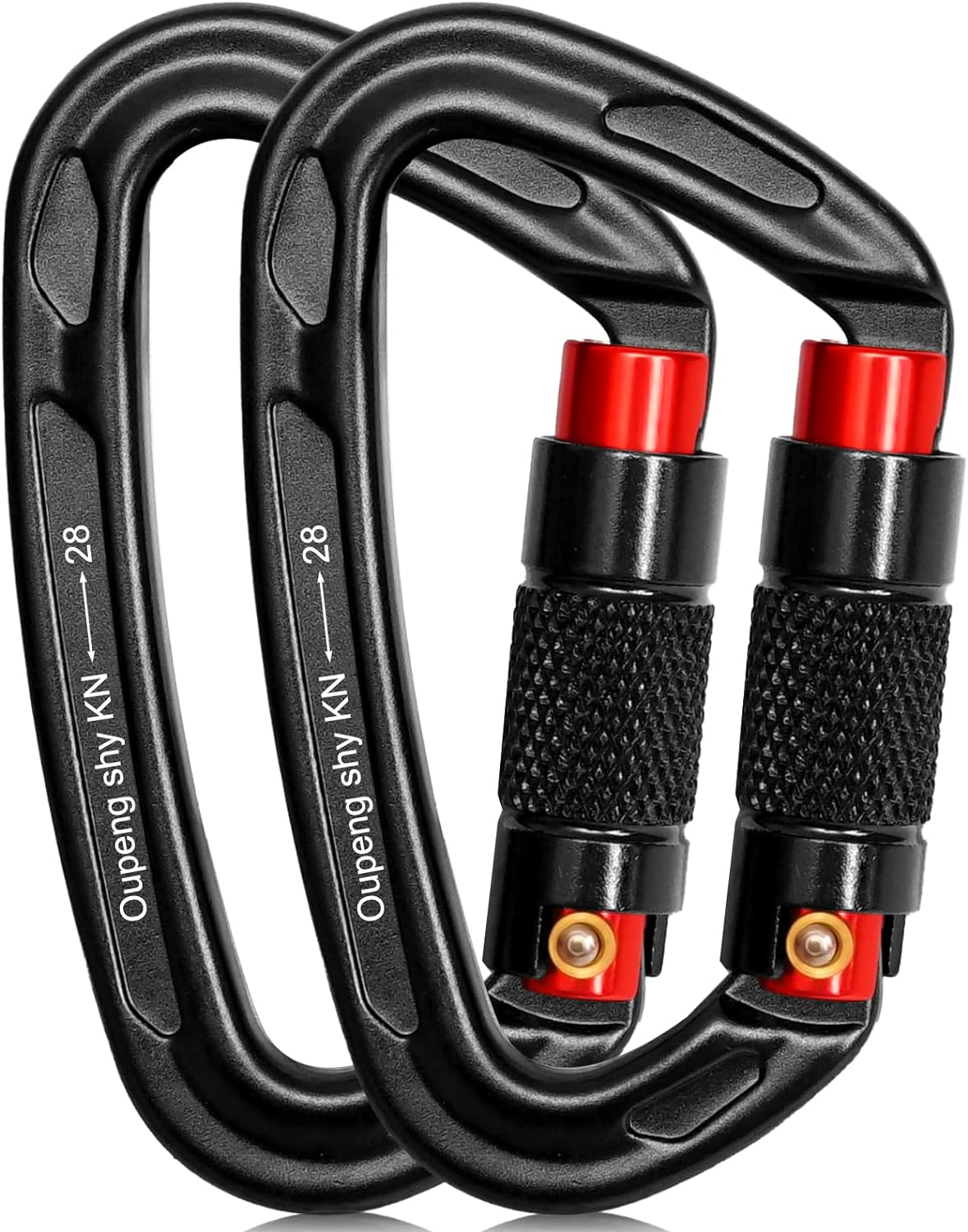 Auto Locking Carabiner Clips - 28KN (6172Lbs) Heavy Duty Caribeaners ，2PCS Large Carabiner Clip for Keychains，Hammock，Camping, Gym, Hiking, Outdoor ，Dog Leash image number 6