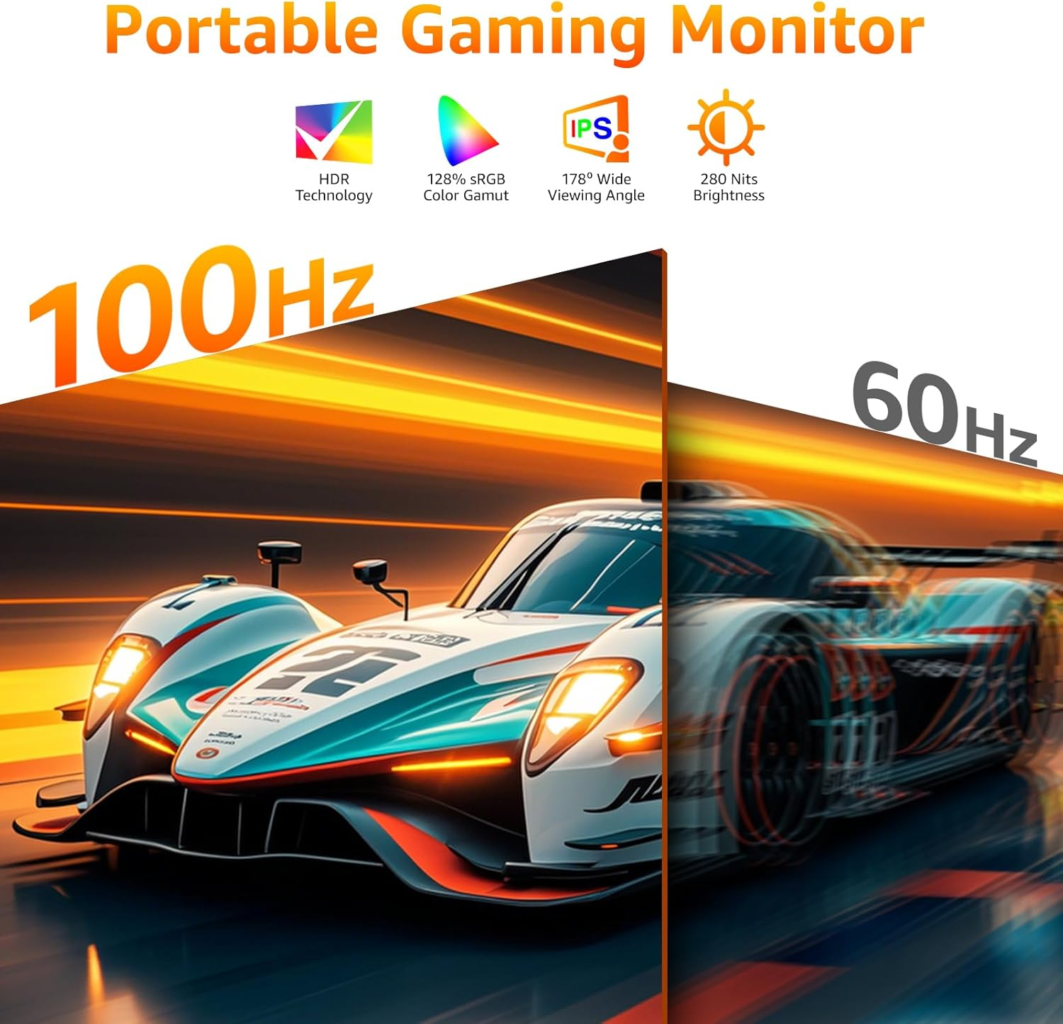 Kksmart Portable Monitor 18.5 Inch 1080P FHD 128% Srgb 100Hz, Portable Screen for Laptop Macbook Surface PC Xbox PS5, HDMI Dual USB-C VESA Compatible Built-In Speaker, with Kickstand image number 1