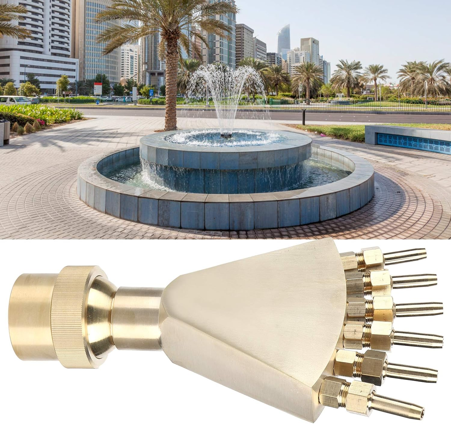 Adjustable Brass Fountain Spray Nozzle for Garden Swimming Pool SPA, Landscape Fitting for Outdoor Fountain image number 4