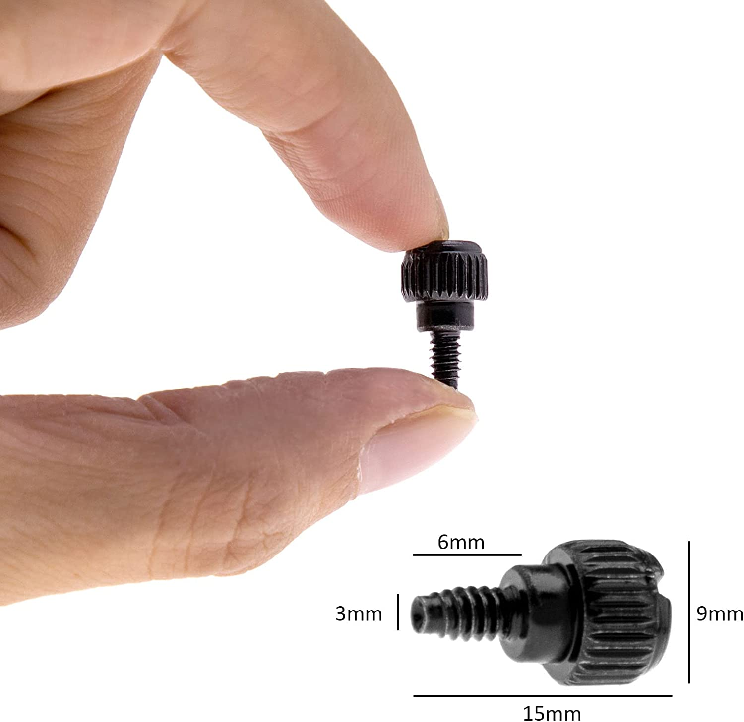 Emsea 50PCS Computer Case Thumb Screws, M3, 3Mm X 6Mm, Black image number 5
