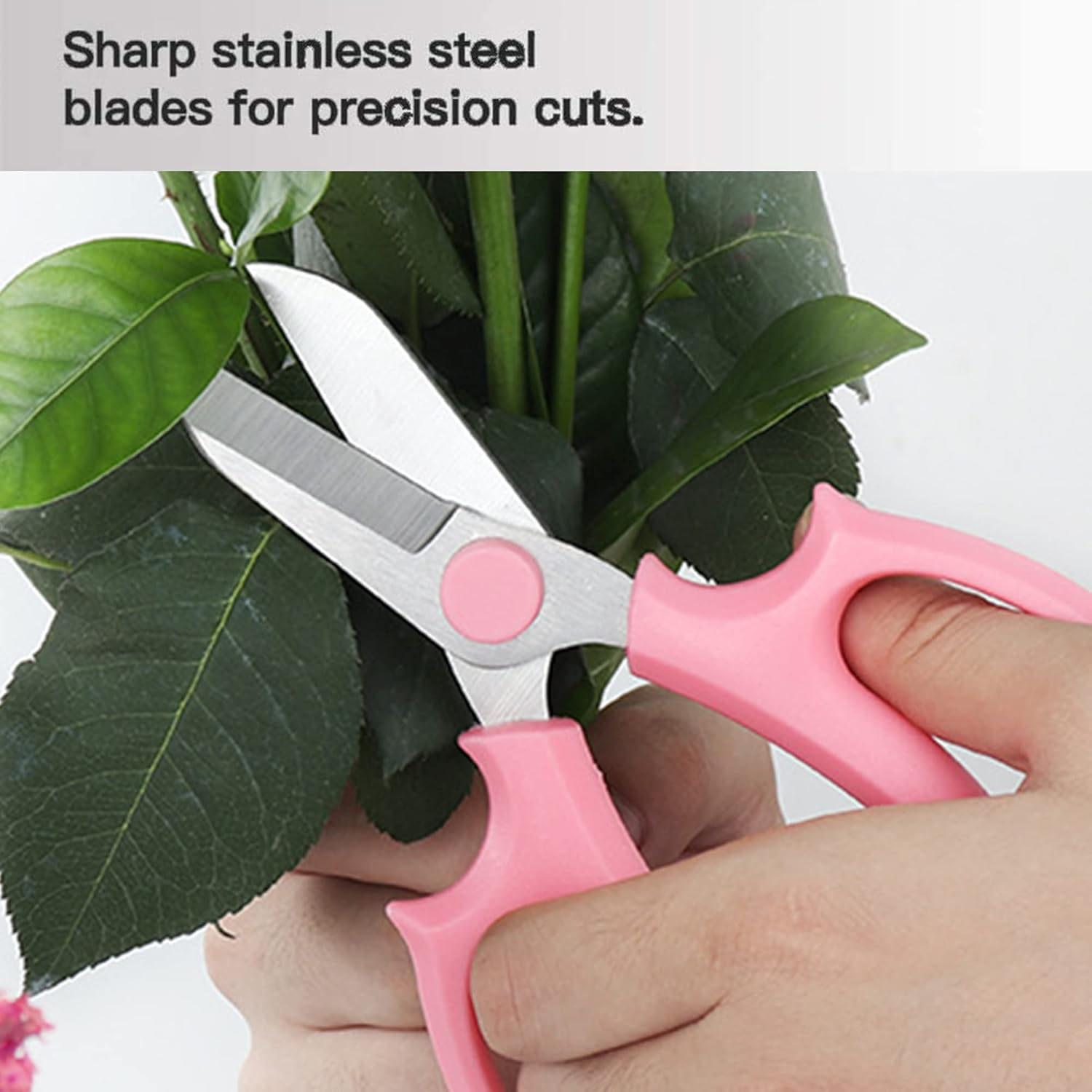 Floral Shears, Premium Steel Garden Pruning Shears Floral Fruits Leaf Scissors Hand Pruner Snip Trimming Tool for Gardening Flower Arrangement (Pink) image number 1