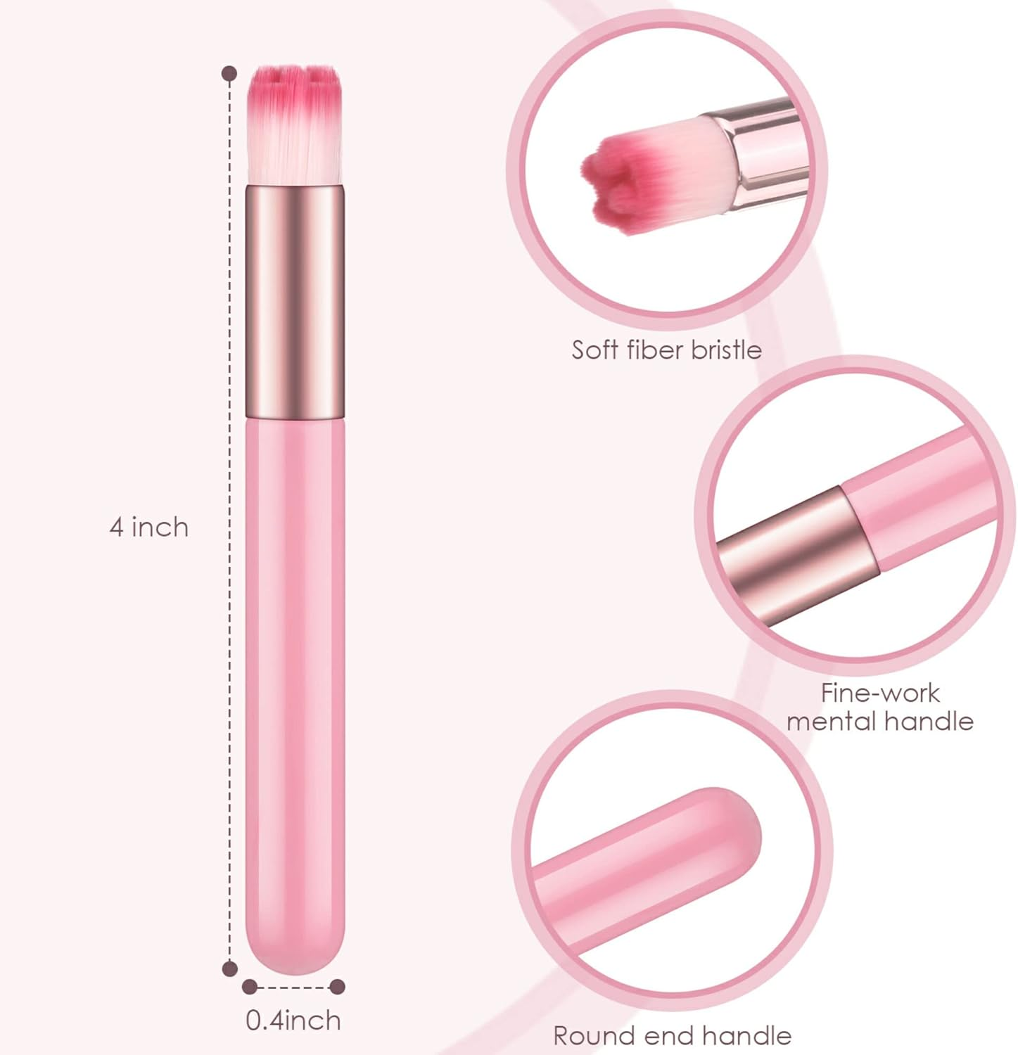 30 Pieces Red Flower Head Lash Shampoo Brush with Container, Eyelash Extension Cleanser, Nose Pore Deep Cleaning Tool, Peel off Blackhead Remover for Facial Cleansing, Pink Handle image number 1