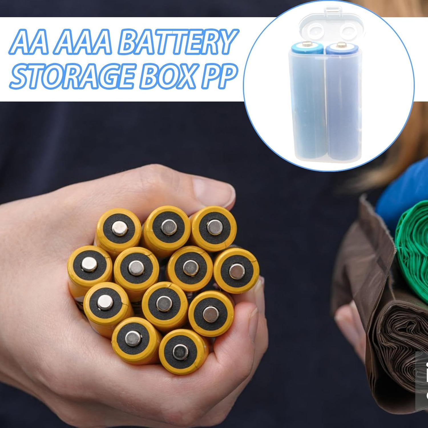 Battery Case - AAA Batteries Container | Storage Box | Hard Cases | Electronic Component Boxes | Portable Organizer Holder Box Holder with Lid for Easy Access image number 1