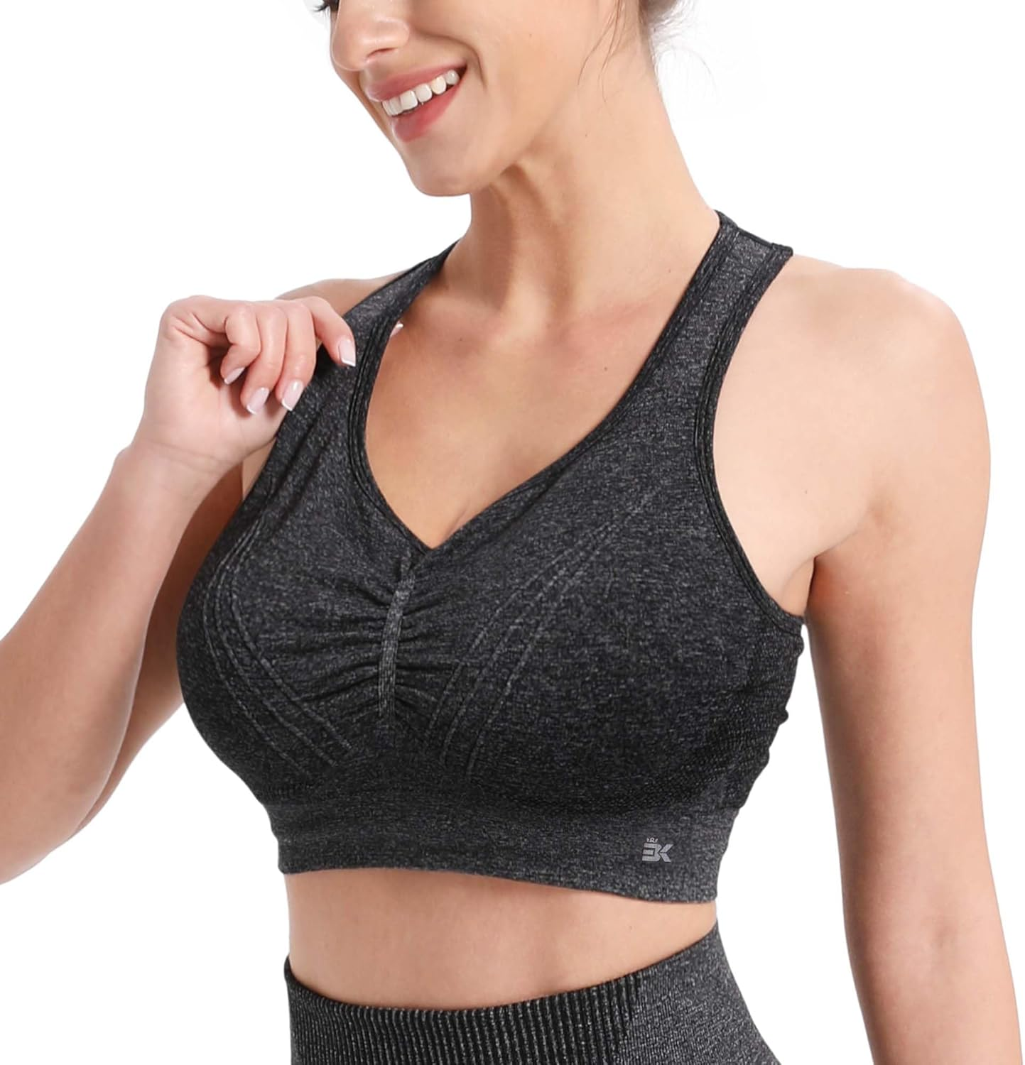 BROKIG Women Seamless Sports Bra, Women'S Wirefree Padded Fitness Yoga Sports Bras Running Workout Comfort Bras for Womens