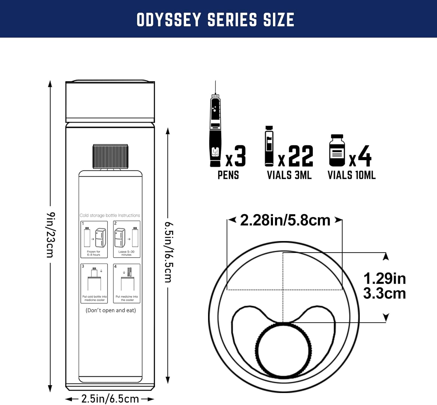 DISONCARE 60H 3 Pens Insulin Cooler Travel Case Temp Display image number 3