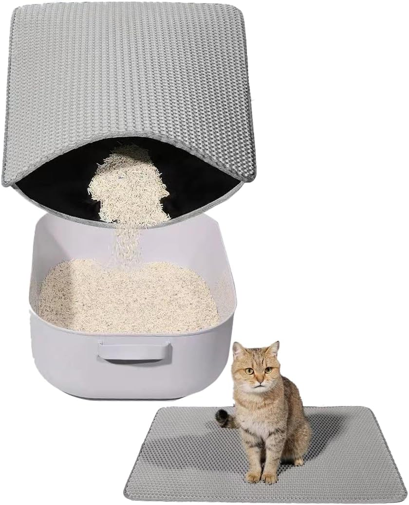 Cat Litter Tray Mat, 60 X 40 Cm, Double Layer Honeycomb Catch Mat, Large Hole Design, Cat Litter Mat, Double Waterproof and Non-Slip, Cat Litter Tray Non-Toxic Material, Cat Litter Mat image number 4