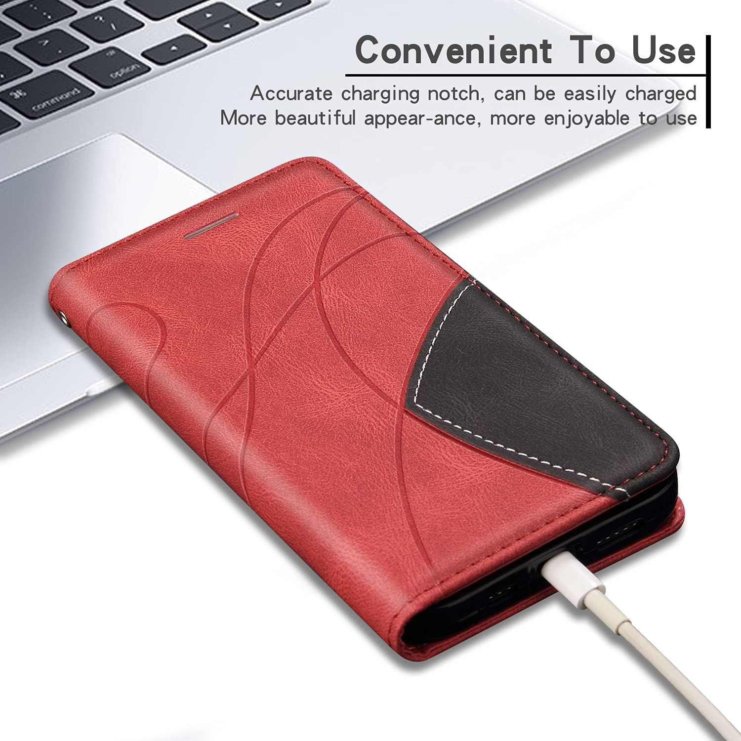 XINNI Protective Phone Case for Xiaomi 14T, PU/TPU Vintage Flip Leather Shockproof Cover Magnetic Book Style Wallet, Red image number 1