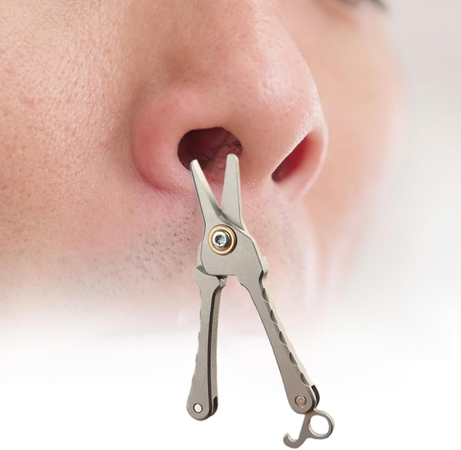 Eigell Men'S Nose Hair Scissors, Makeup Beauty Tool,Facial Trimmer, Facial Hair Trimming Tool,For Eyelashes image number 6