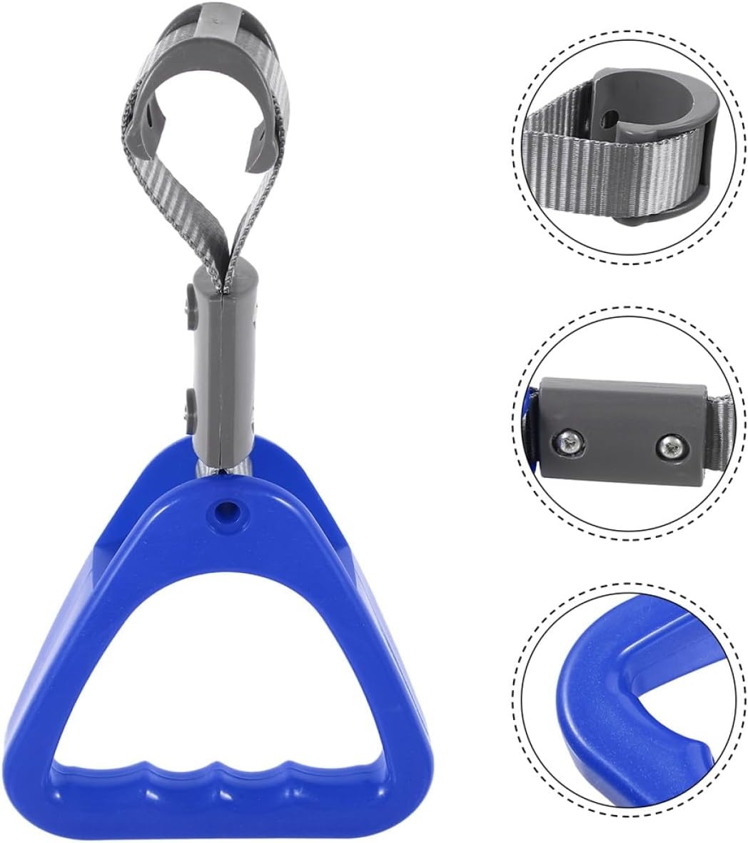 Alasum 2Pcs Blue Triangle Grab Handles with Strap for Car and Subway &ndash; Portable Auto Support Handle for Elderly Standing Assist, Adjustable Vehicle Hand Grip for Travel and Daily Use image number 3