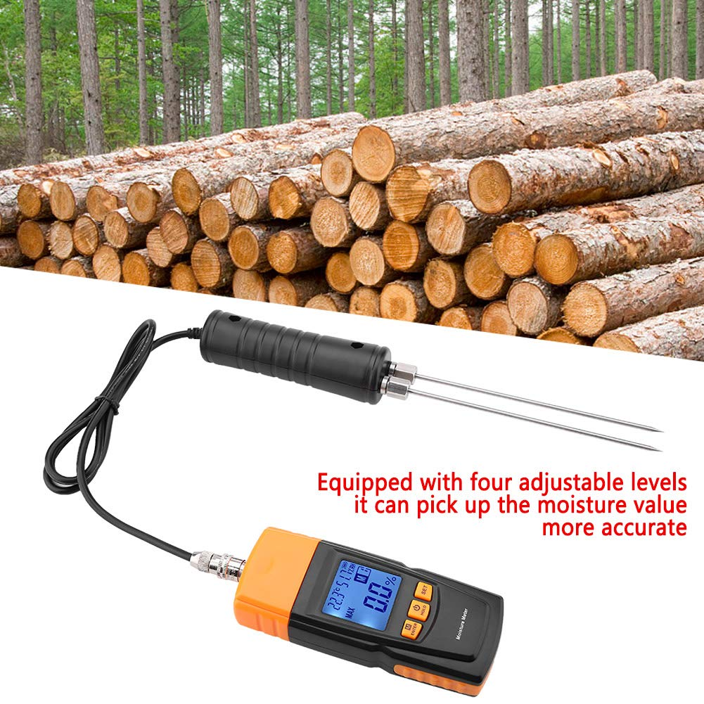 Adjustable Wood Humidity Tester 160Mm Probe Length Digital LCD Display Wood Humidity Tester For, Bamboo, Cotton image number 2